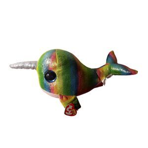 Ty Beanie Boos 14" Nori The Narwhal Stuffed Animal Plush Toy‎